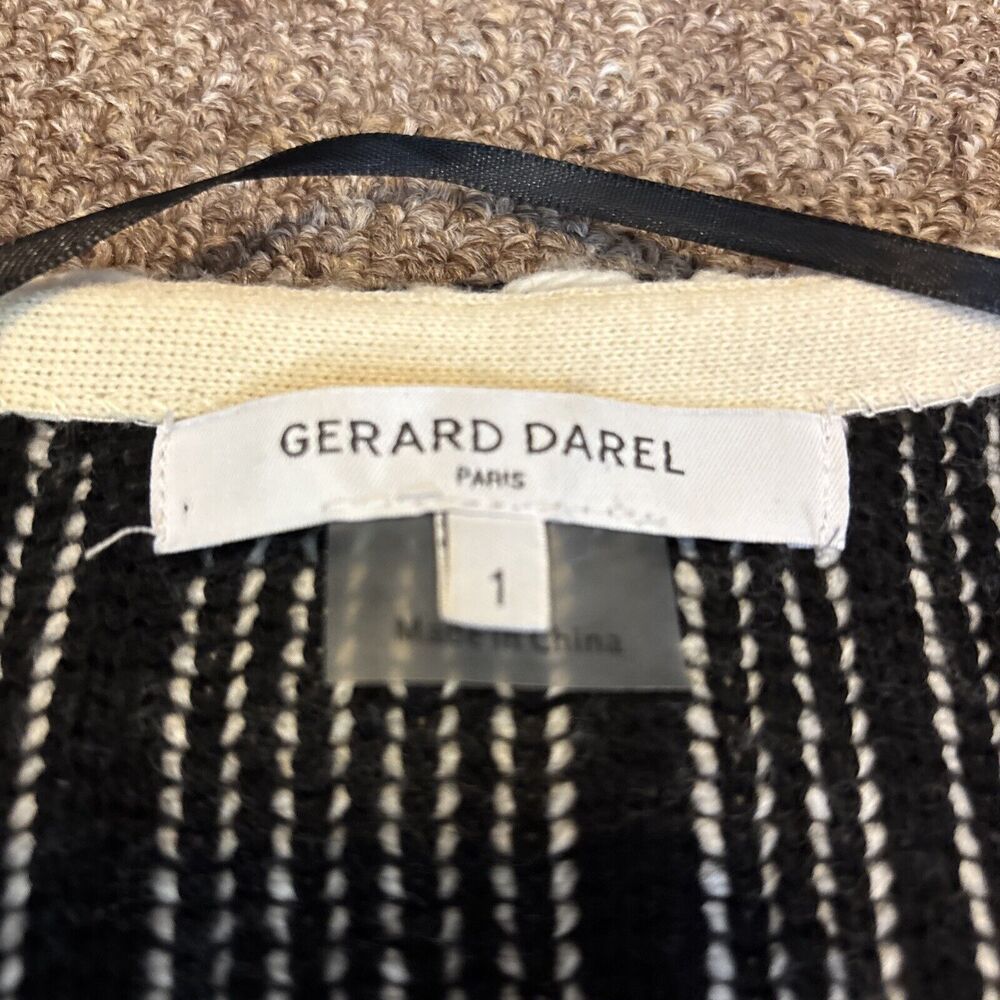Gerard Darel PARIS Cardigan Womens 1 Open Front Knit Aztec Geometric - Picture 3 of 10